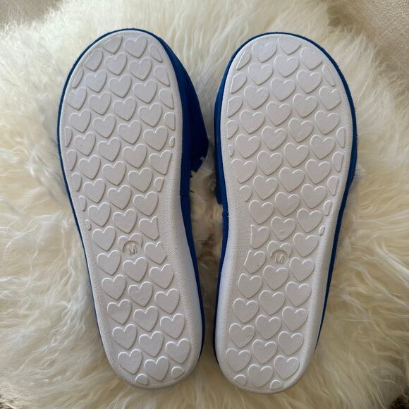 Lanz of Salzburg Embroidered Floral Mule Slippers Size M (7), Royal Blue - Picture 7 of 9